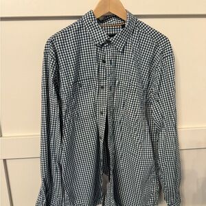 Orvis Navy and White Gingham Shirt
